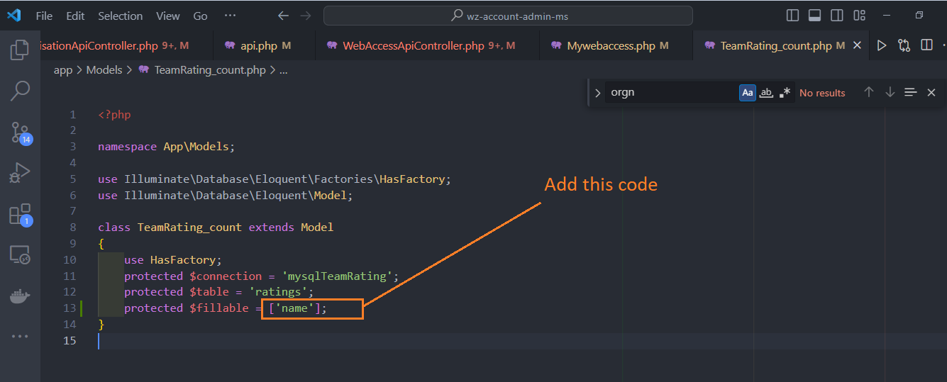 fillable property to allow mass assignment on